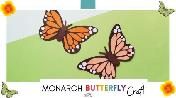 monarch butterfly craft image of two papercraft butterflies