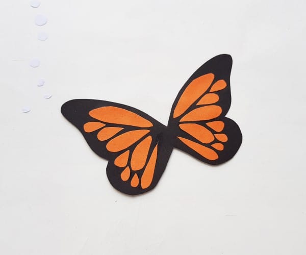 monarch butterfly craft - butterfly cutouts glued on body