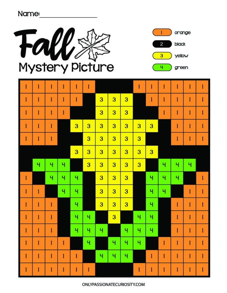 mystery pictures - fall themed