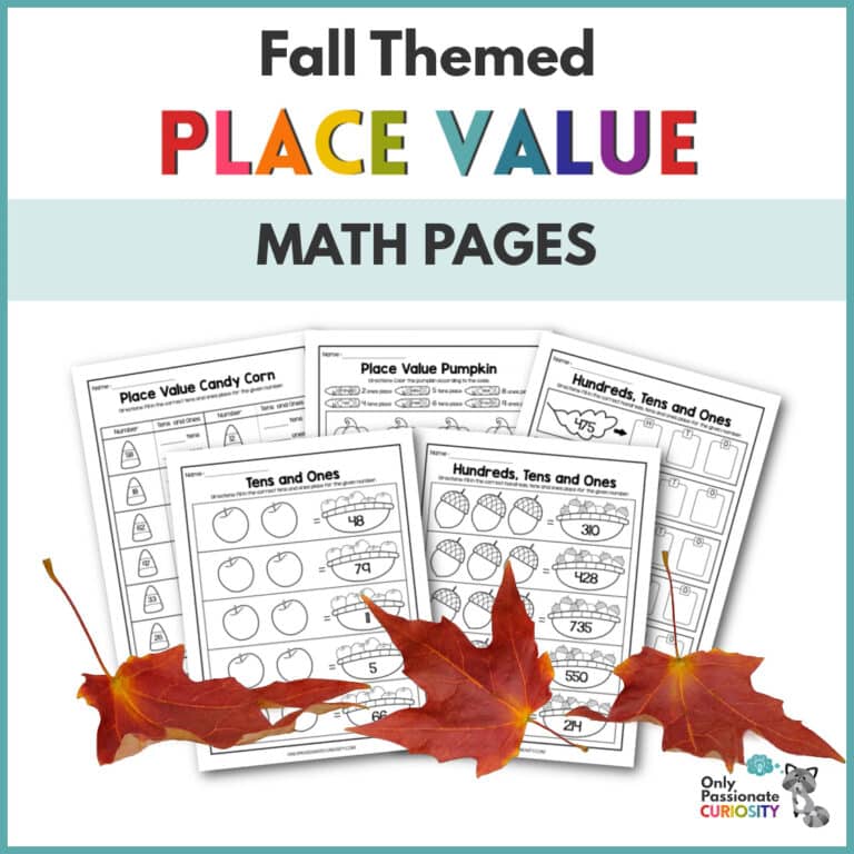 Fun Fall-Themed Place Value Math Pages