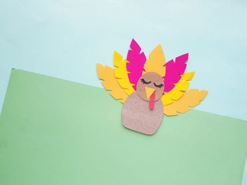 Turkey Craft - colorful paper turkey craft