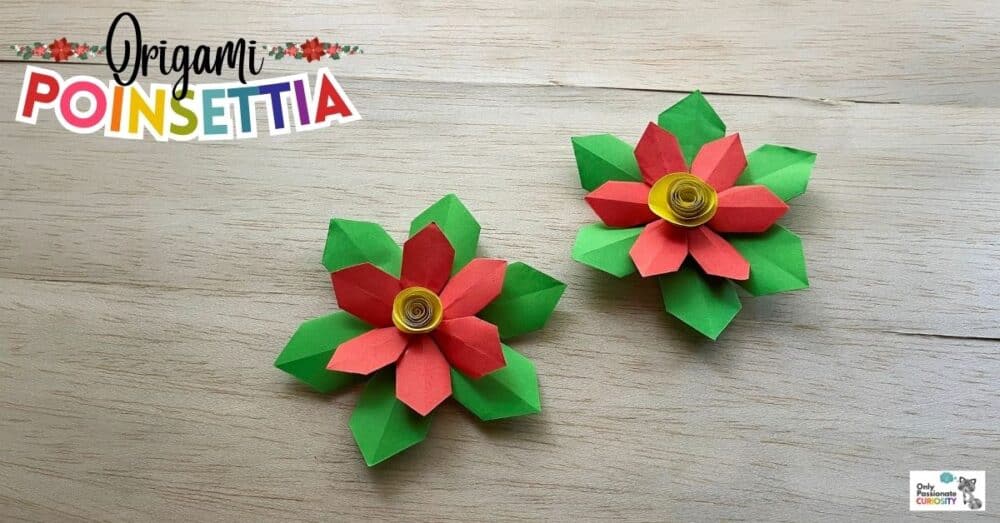 Christmas poinsettia origami craft