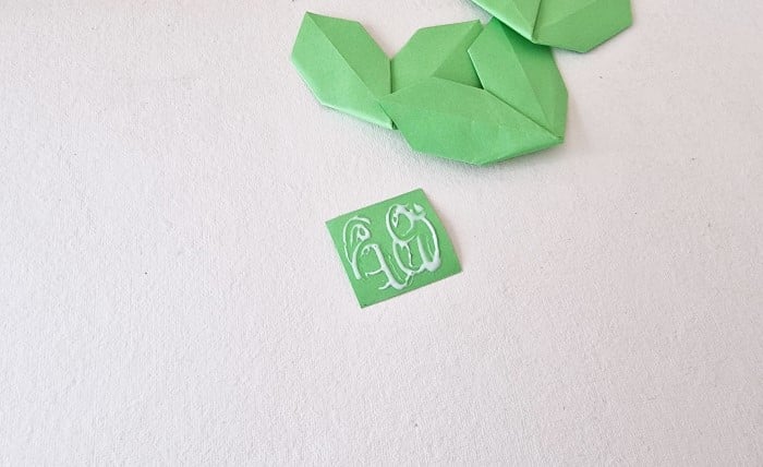Christmas poinsettia origami craft: Step 13