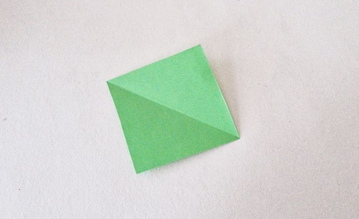Christmas poinsettia origami craft: Step Three