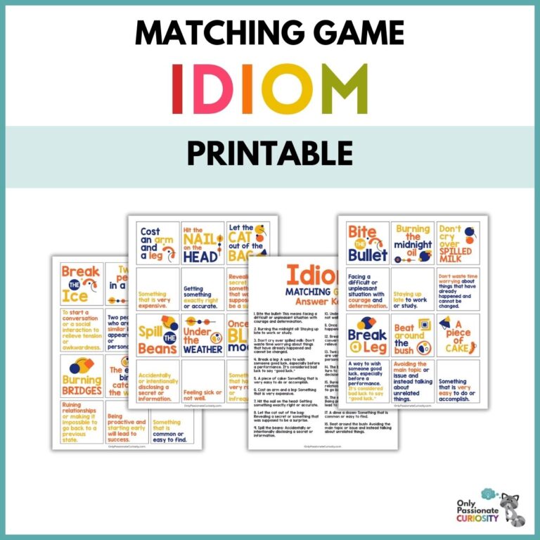 Idiom Matching Game & All About Idioms for Kids