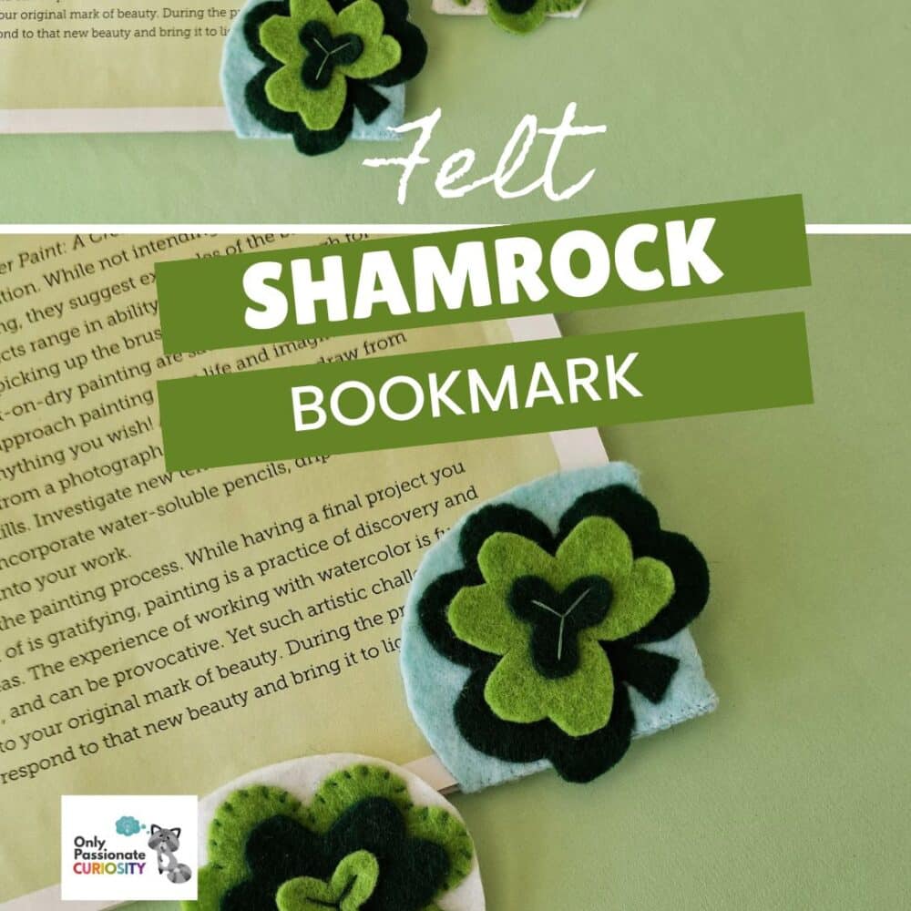 felt shamrock bookmark