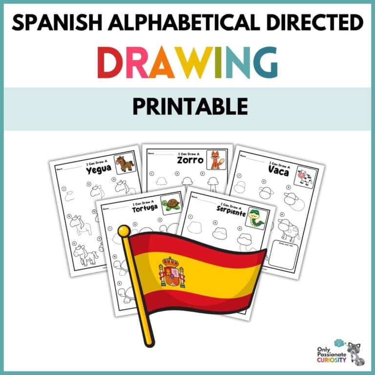 Directed Drawing Alphabet Animals to Learn Spanish